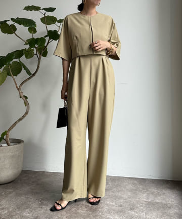 DOUDOU(ドゥドゥ) 【WEB限定】ドルマンジャケット付コンビネゾン