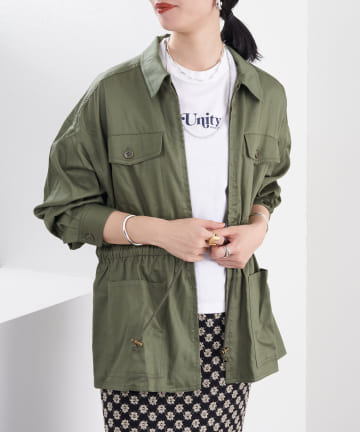 ウエストドロストテンセルシャツジャケット