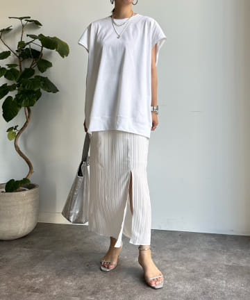 DOUDOU(ドゥドゥ) 【WEB限定】シワ加工タイトスカート＋ビッグTセット