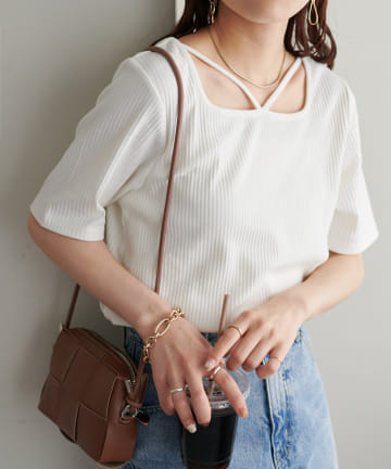 【WEB限定/前後2WAY】リブデザインストラッププルオーバー
