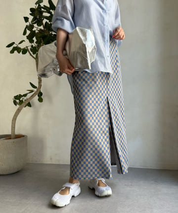 DOUDOU(ドゥドゥ) 【WEB限定】ブロックチェックスカート