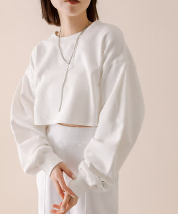 OUTLET(アウトレット) 【mystic】刺繍ショートスウェット