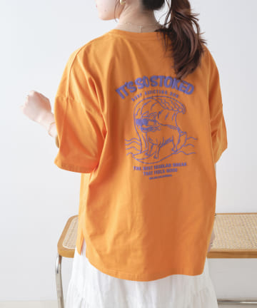 NICE CLAUP OUTLET(ナイスクラップ アウトレット) サーファーDOG発砲プリントTシャツ