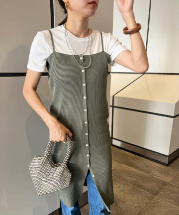 リブニットチュニックキャミ
