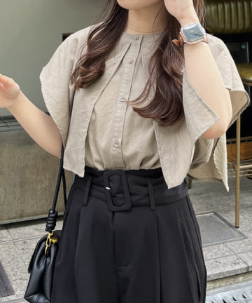 Thevon.(ゼヴォン) ケープフレンチガーゼブラウス