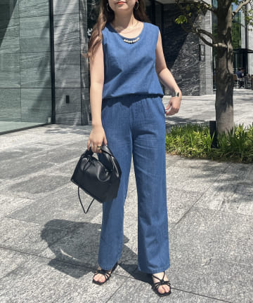 prose verse(プロズヴェール) えりパールリネン混デニムセットアップ