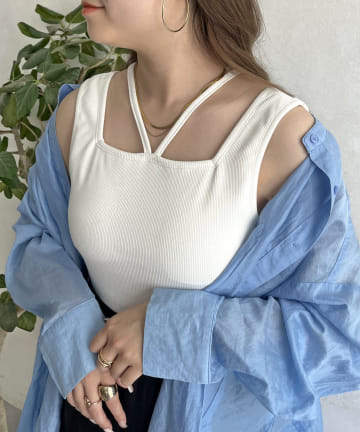 prose verse(プロズヴェール) Vストラップカップ付きタンクトップ