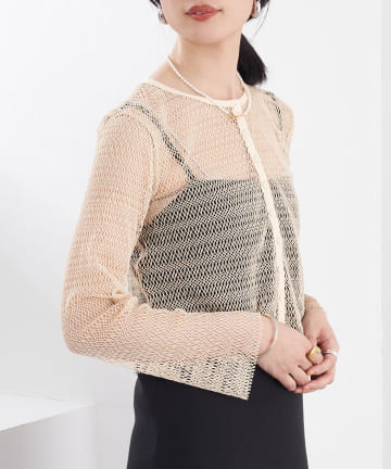 ダブルラッセルレースカーディガン