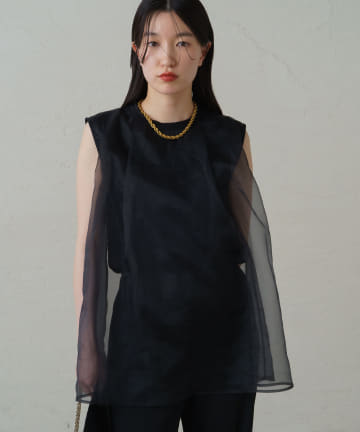 オーガンジードッキングカットソー