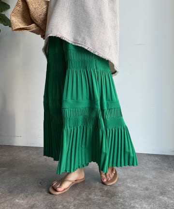 DOUDOU(ドゥドゥ) 【WEB限定】ティアードプリーツスカート