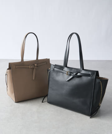 cache cache/ベルトディティールサイドジップA4トート