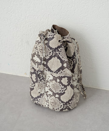 【MARCO MASI/マルコマージ】 パイソンプリント巾着BAG