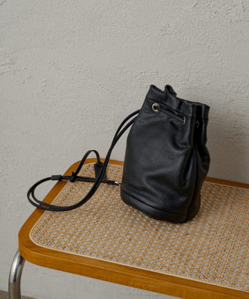 【MARCOMASI/マルコマージ】 レザーボンサック ブラック