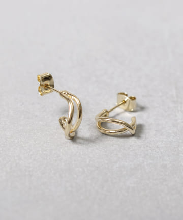 メタル2連半円フープピアス