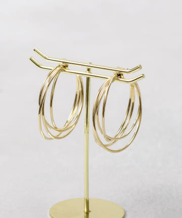 3COINS(スリーコインズ) メタル連フープピアス