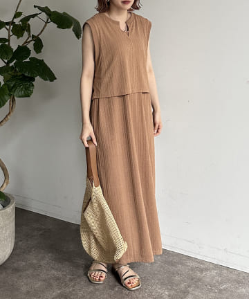 Thevon.(ゼヴォン) キーネックベストセットリブワンピース