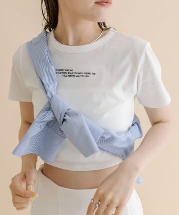 [mline]ロゴ刺繍入りTシャツ