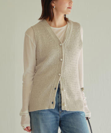 《ロングシーズン活躍！》パールニットベスト