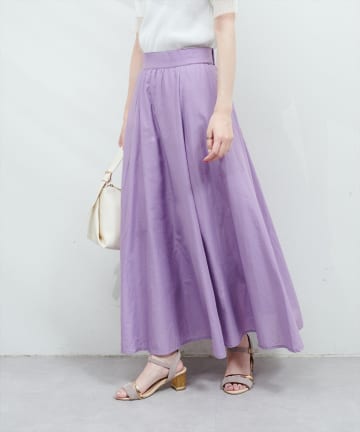 natural couture(ナチュラルクチュール) インド綿ハイウエストギャザースカート