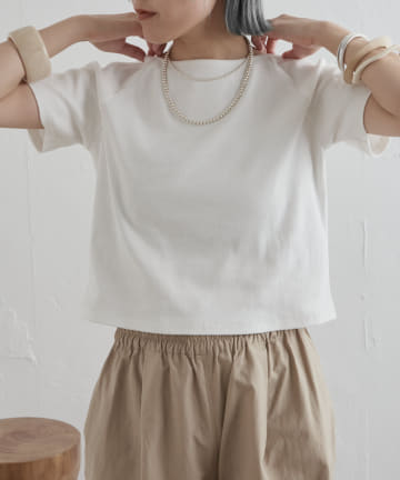 Omekashi(オメカシ) 【前後で使える】2WAYテレコラグランTシャツ