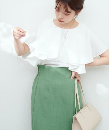 natural couture(ナチュラルクチュール) ラッフルフリルブラウス