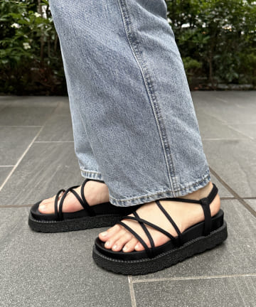 【WEB限定】レースアップ厚底サンダル