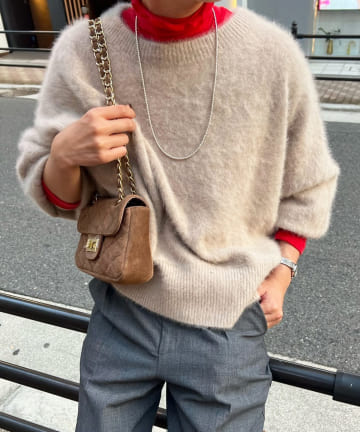 【毎年大人気！】ファーカシミヤクルーネックニット