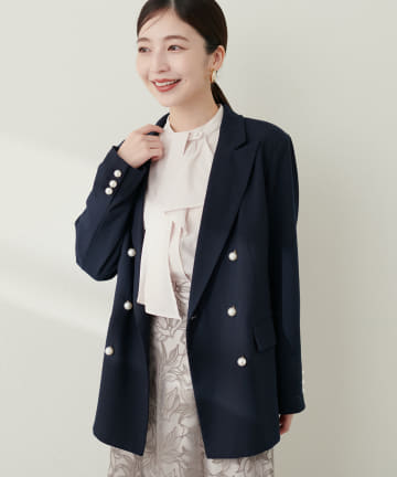 natural couture(ナチュラルクチュール) osonoパール釦テーラードジャケット