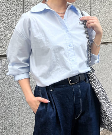 un dix cors(アンディコール) 刺繍入り綿シンプルシャツ