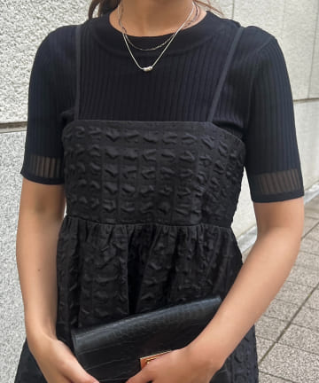 un dix cors(アンディコール) シアー使いコンパクトリブニット