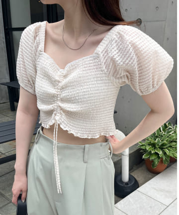 mystic(ミスティック) [mline] シャーリングシアーチェックブラウス