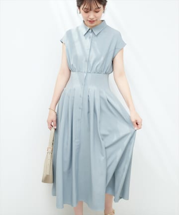 natural couture(ナチュラルクチュール) madoka衿付きタックワンピース