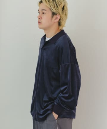 【WHIMSIC】ベロアポロシャツ
