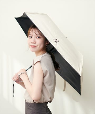 natural couture(ナチュラルクチュール) 自動開閉 オリジナルロゴ遮光折りたたみ傘