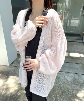 mystic(ミスティック) [mline]モヘアライクニットゆるカーデ