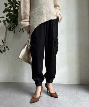 DOUDOU(ドゥドゥ) 【WEB限定】 サテンカーゴパンツ