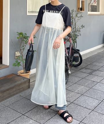CPCM(シーピーシーエム) オーガンジー切替キャミワンピース