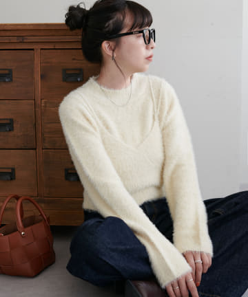 【SET ITEM】フェザーヤーンキャミセットプルオーバー