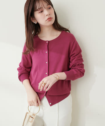 natural couture(ナチュラルクチュール) WEB限定 / いろいろ釦シンプルカーディガン