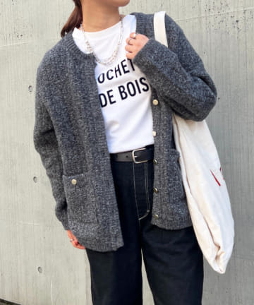 un dix cors(アンディコール) ツイードライクカーディガン