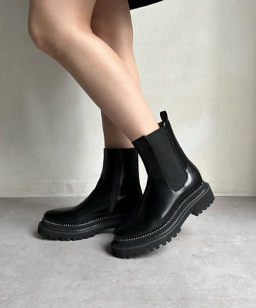 DOUDOU(ドゥドゥ) 【WEB限定】 スタッズコバサイドゴアブーツ