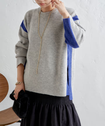 Jena　espace merveilleux(ジェナ　エスパスメルヴェイユ) ライン配色ニット