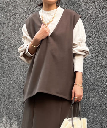 un dix cors(アンディコール) ドビー織裏毛ベスト