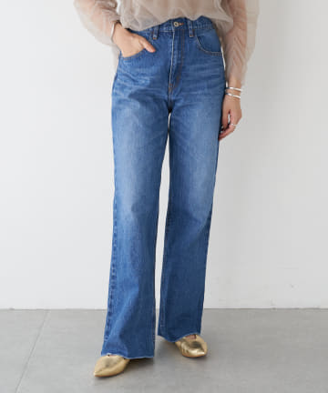 カットオフストレートデニムパンツ