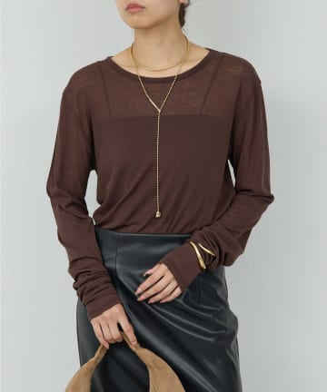 【7/17(木)12:00新色BR/LBL予約開始】【La nature linge】NEWロングスリーブTシャツ