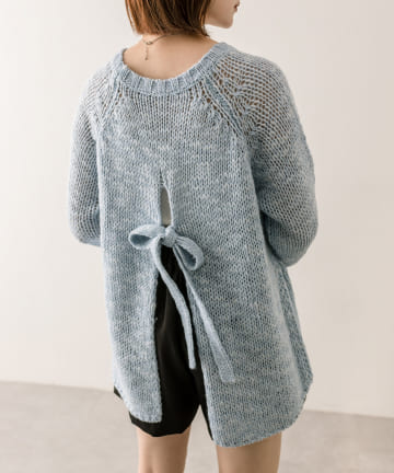 [mline]バックリボンニット