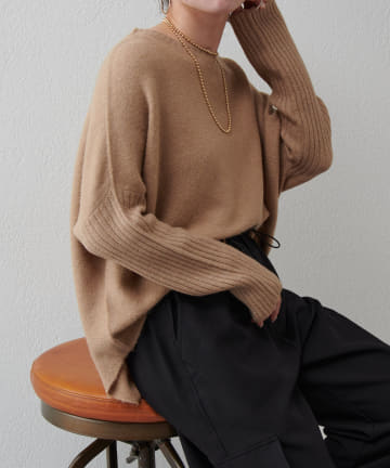 Jena　espace merveilleux(ジェナ　エスパスメルヴェイユ) 袖リブラメドルマンニット