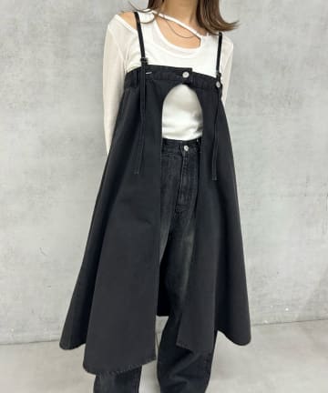 【SixM/シックスエム】3WAYロールデニムワンピ