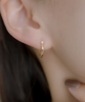 ear PAPILLONNER(イア パピヨネ) 《WEB限定/スターリングシルバー素材》きらりプチフープピアス