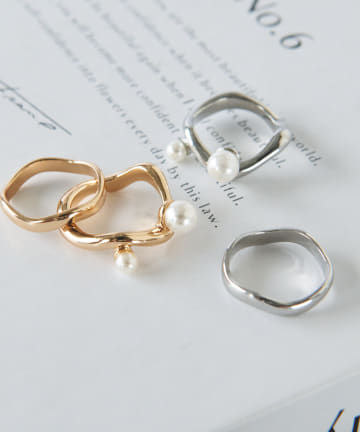 GOLDY/パール付きセットリング